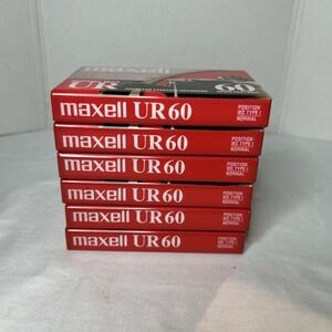 Maxell UR 60 Cassette Blank Audio Tape‎ (Pack of 6) Normal Bias New